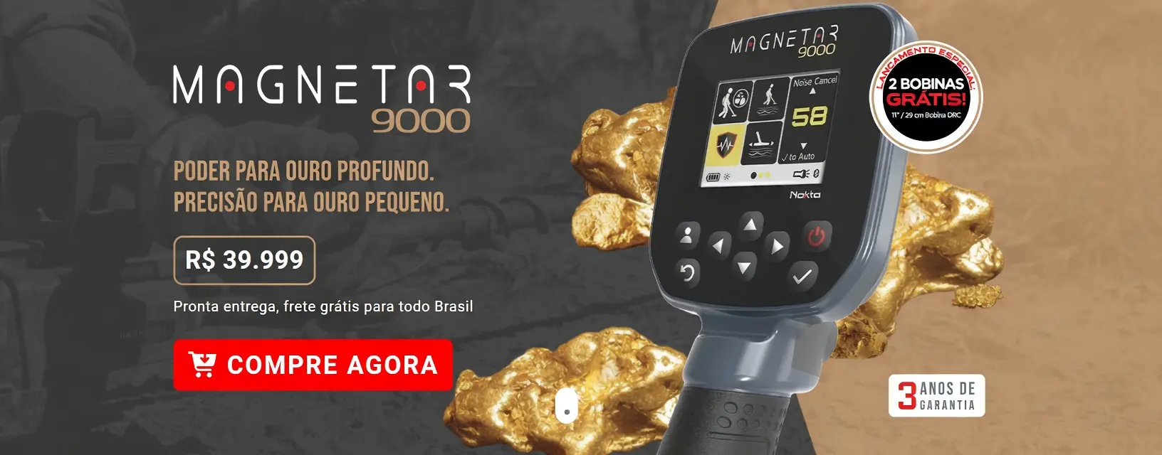 Lançamento Nokta detector Magnetar 9000 Ouro profundidade extrema Lançamento Nokta detector Magnetar 9000 Ouro profundidade extrema