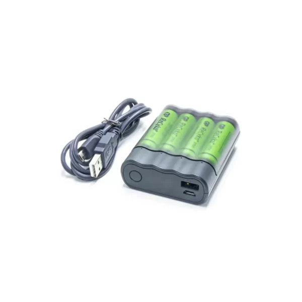Carregador USB e 4 pilhas recarregáveis AA - Impact