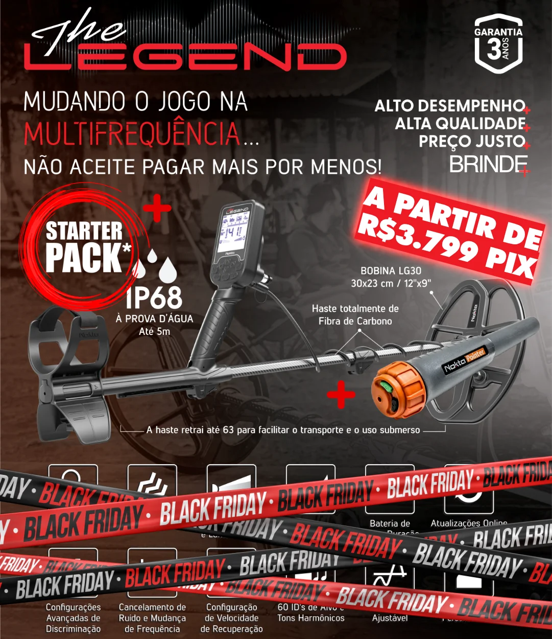 Nokta Detectors The Legend A Lenda Multifrequencia Compre Um E Ganho Um Pointer Nokta para Aprimorar ainda mais sua Caçada