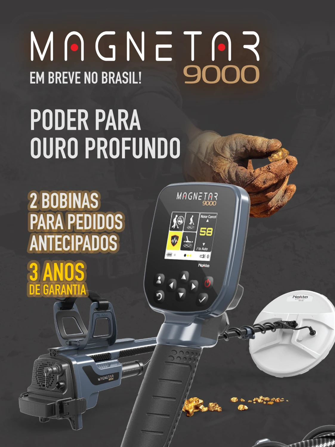 detector nokta de metais simplex nova geracao grátis pochete dupla nokta